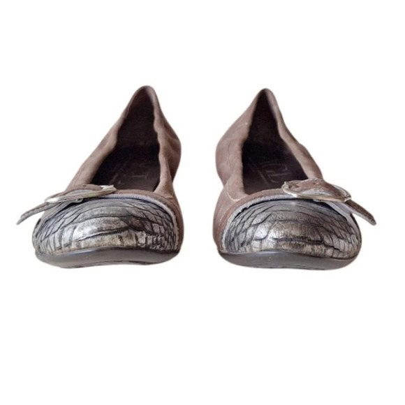 AGL Suede Ballet Flats Italy Neutral Taupe Business Casual Professional EU 41.5 - Picture 2 of 7